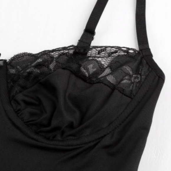 Black tank top bodysuit underwire cups NEW - Picture 6 of 6